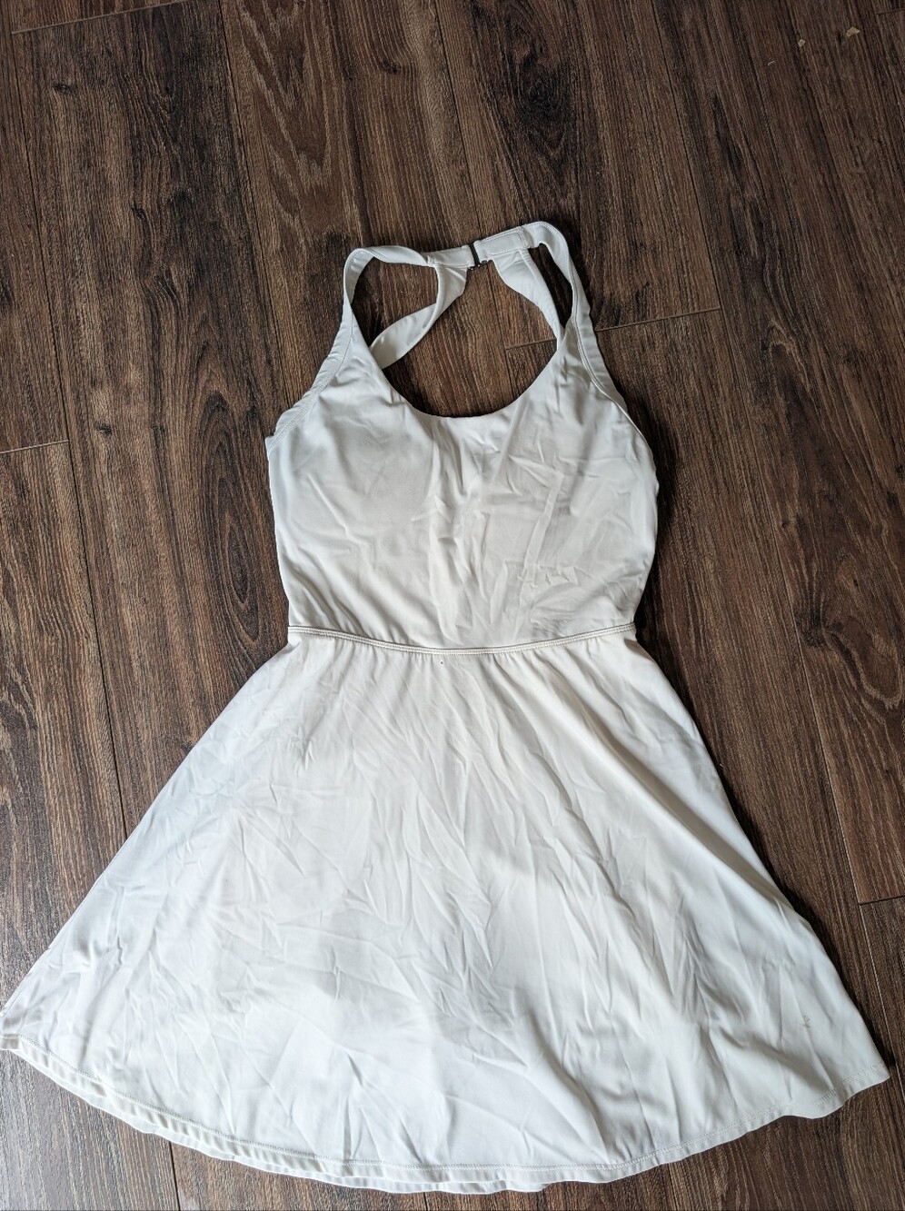 White Racerback Fit & Flare Dress With Shorts